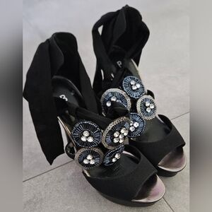 Bakers Rhinestone Heels Ankle Tie